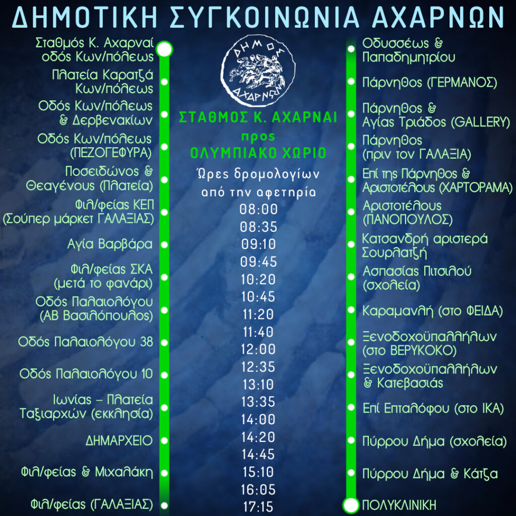 Έναρξη λειτουργίας της Δημοτικής Συγκοινωνίας του Δήμου Αχαρνών
