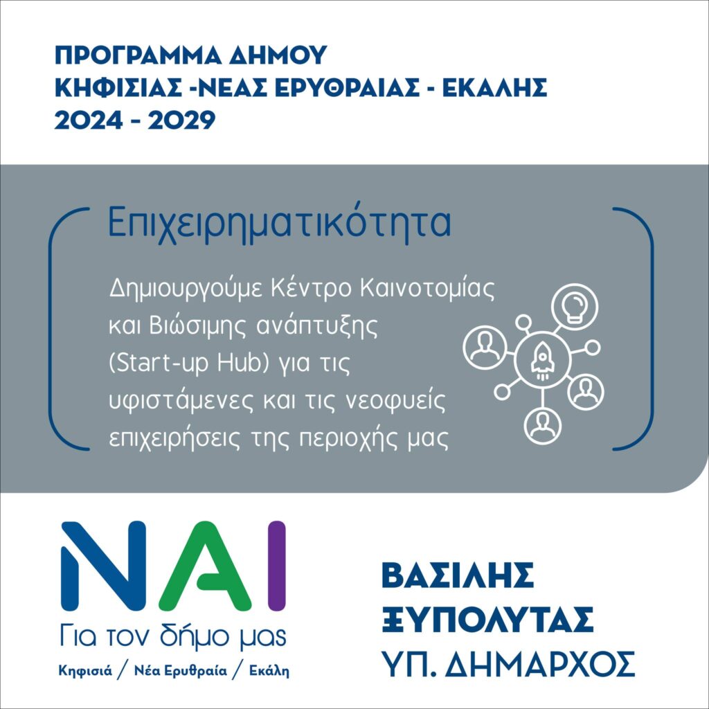 Δήμος Κηφισιάς – Ν. Ερυθραίας – Εκάλης: Βασίλης Ξυπολυτάς “ΝΑΙ” Στηρίζουμε έμπρακτα τη τοπική οικονομία