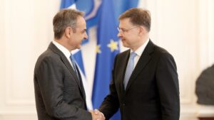 Συνάντηση Κυρ. Μητσοτάκη – Β. Ντομπρόβσκις: Αξιοσημείωτη ανάκαμψη της Ελλάδας από κάθε άποψη